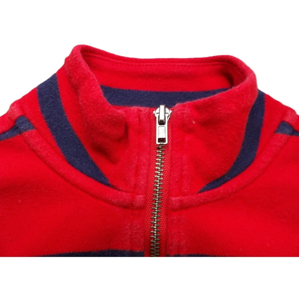 Polo Ralph Lauren Boys 1/4 Zip Pullover Sweatshirt Red Blue Striped 3/3T Toddler